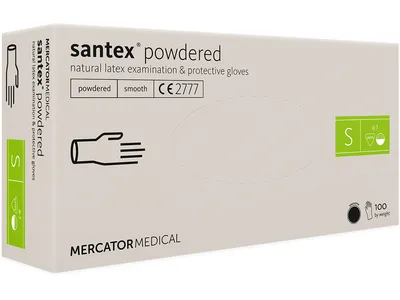 Mănuși din latex SANTEX - pre-pudrate - small
