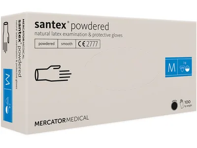 Mănuși din latex Santex - cu pudră - medium