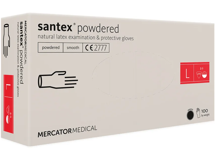 Mănuși latex Santex - cu pudră - large