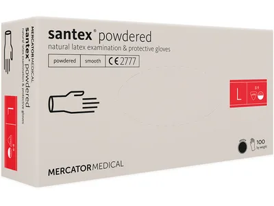 Mănuși latex Santex - cu pudră - large