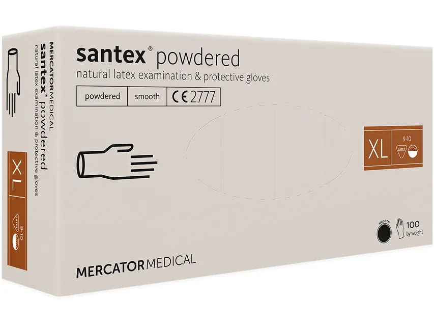 Mănuși latex Santex - pre-pudrate - extra large