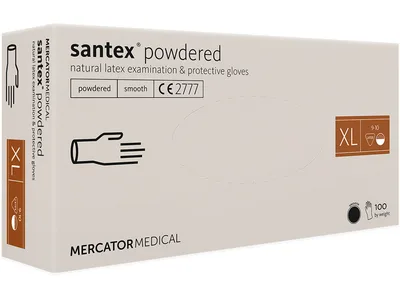 Mănuși latex Santex - pre-pudrate - extra large