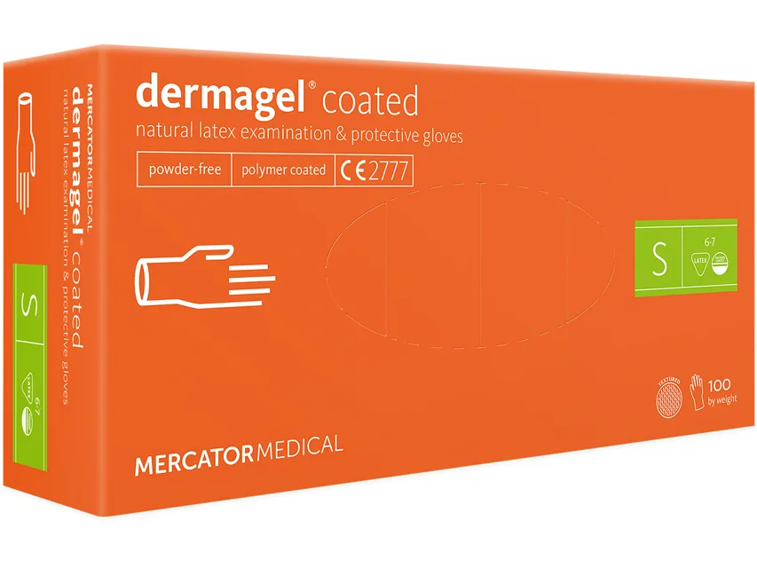 Mănuși Dermagel latex - fără praf - mic