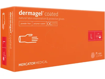 Mănuși DERMAGEL din latex fără pudră - large