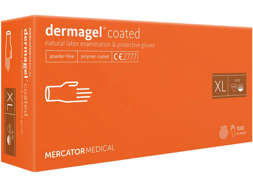 Mânuși din latex Dermagel - fără pudră - extra large