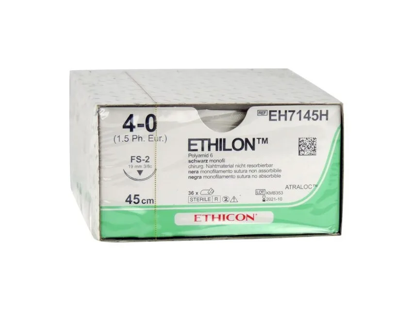 Ethilon fire monofilament neabsorbabil - gauge 4/0 ac 19 mm