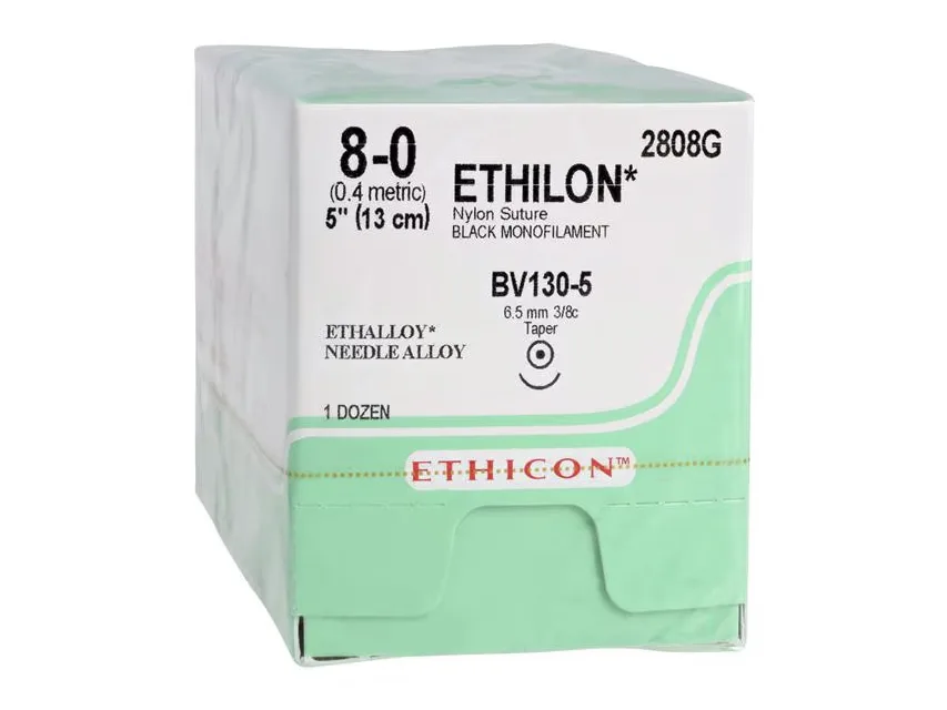 Etichete Ethicon Ethilon neabsorbabile monofilament - calibrul 8/0 ac 6,5 mm