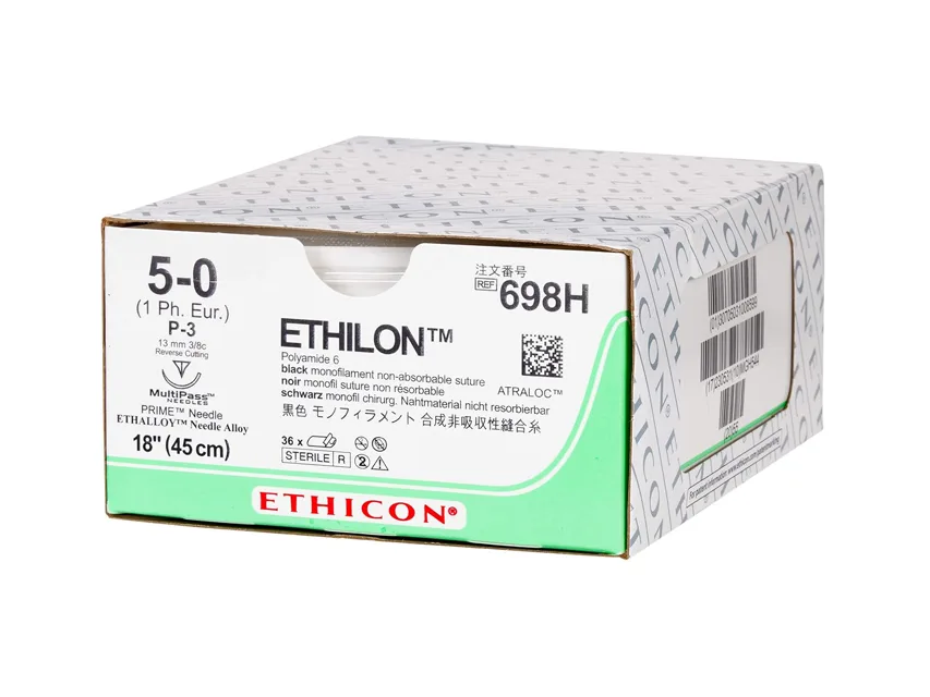 Ethilon monofilament nerezorbabil - calibru 5/0 ac 13 mm