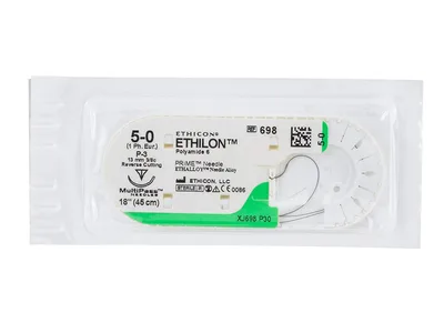 Ethilon monofilament nerezorbabil - calibru 5/0 ac 13 mm