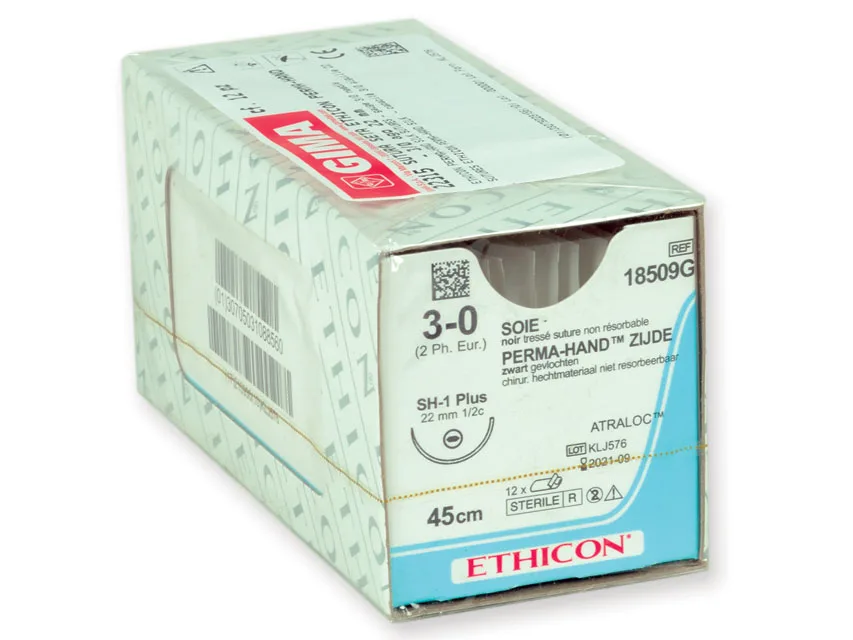 Ethicon Perma-Hand Silk - fir de sutură 3/0 ac 22 mm - împletit