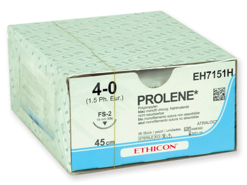 Ethicon Prolene Blue - suturi monofilament neabsorbabile, ac 19 mm, fir 45 cm