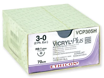 Vicryl Plus cusături absorbabile - calibru 3/0 ac 17 mm - împletite