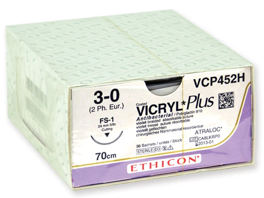 Ethicon Vicryl Plus sutură absorbabilă - calibru 3/0 ac 24 mm - împletită