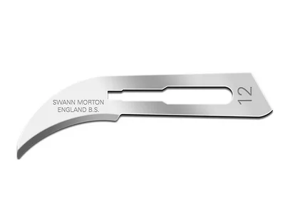 Lame de oțel carbon Swann-Morton nr. 12 - sterile