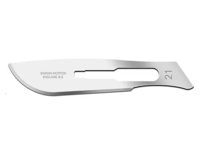 Lame oțel carbon Swann-Morton nr. 21 - sterile