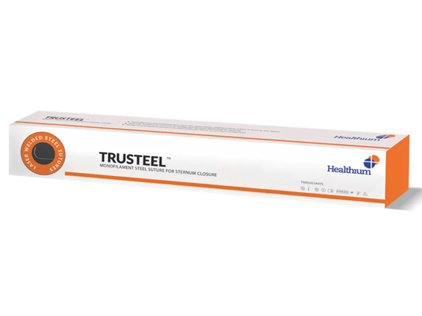 TRUSTEEL NON ABSORB. SUTURE gauge 4 circle 1/2 needle 48 mm - 45 cm - natural