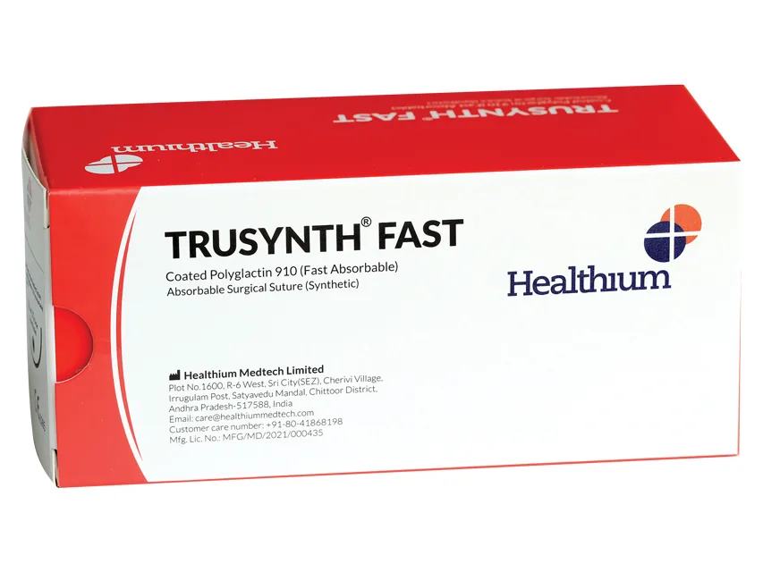 TRUSYNTH FAST ABSORB. Sutura gauge 3/0 cerc 1/2 ac 17mm - 45cm - necolorată