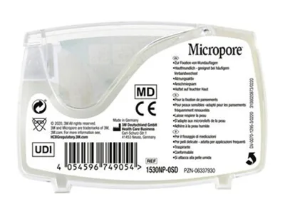Micropore 3M - 1.25 cm x 5 m - alb cu dispenser - 1530NP-0SD