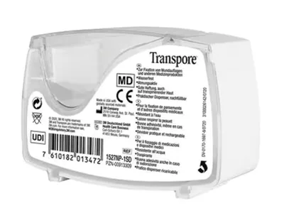 Transpore 3M - 2.5cm x 5m - alb cu dispenser - 1527NP-1SD
