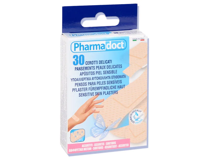 Plasturi hipoalergenici Pharmadoct 5 dimensiuni - carton de 12 cutii a 30 bucăți
