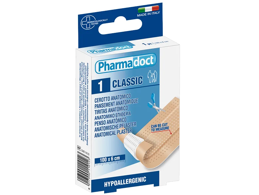 Benzi adezive pentru pansament PHARMADOCT 100x6 cm - carton de 12 cutii