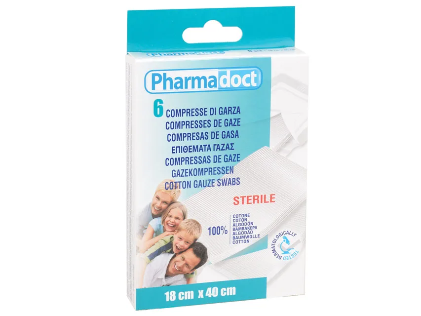 Tampoane din gaze de bumbac Pharmadoct 18x40 cm - carton de 12 cutii a câte 6