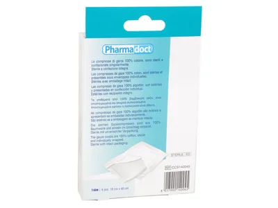 Tampoane din gaze de bumbac Pharmadoct 18x40 cm - carton de 12 cutii a câte 6