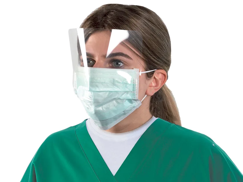 Mască chirurgicală MASKOP cu vizieră - elastice pentru urechi