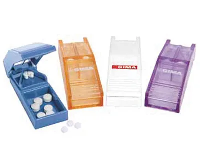Separator de comprimate color (3 alb, 3 albastru deschis, 3 lavandă, 3 portocaliu transparent) cu display