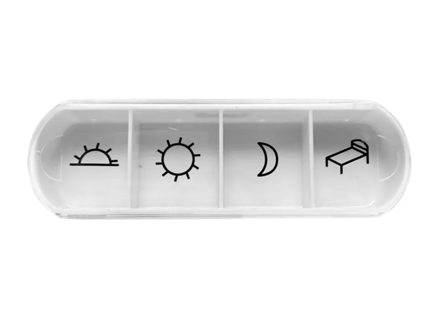 Organizator zilnic de medicamente - alb/transparent - pungă
