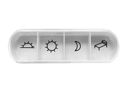 Organizator zilnic de medicamente - alb/transparent - pungă