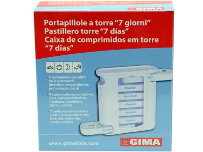 Organizator săptămânal cu turn x 4 - Engleză-Franceză