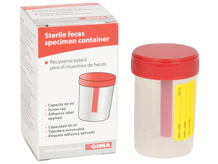 Recipient pentru scaun 60 ml în cutie individuală - steril