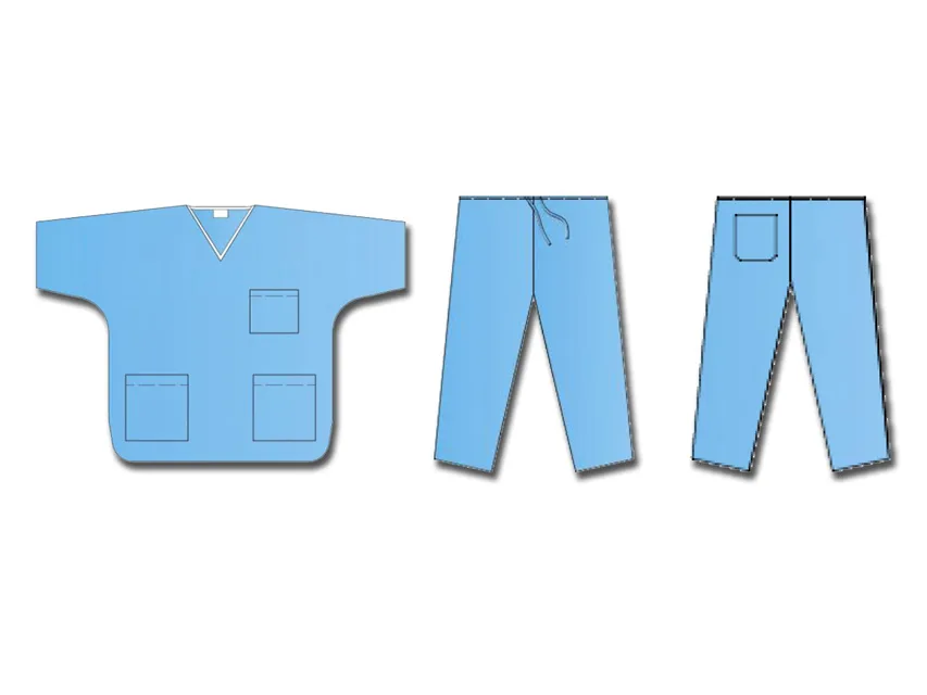Uniformă din țesut neesut halat + pantaloni - L