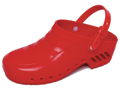 CLOGS - fără pori, cu curelușă - 35 - roșu