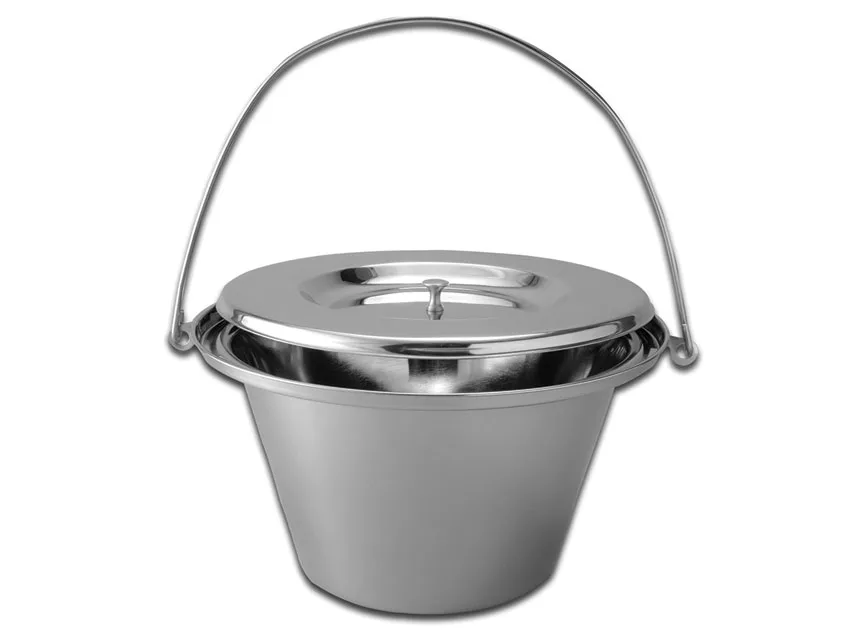 Găleată pentru toaletă din oțel inoxidabil cu capac - 5 l