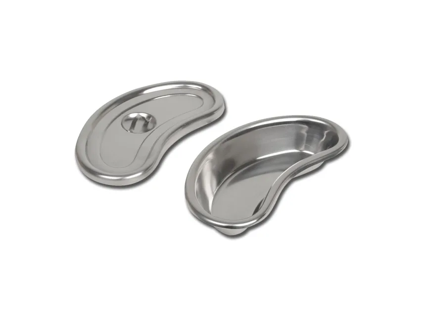 Tavă rinichi din inox cu capac - 200x95x35 mm