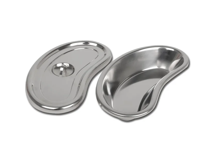 Tavă renală din oțel inoxidabil cu capac - 247x122x43 mm