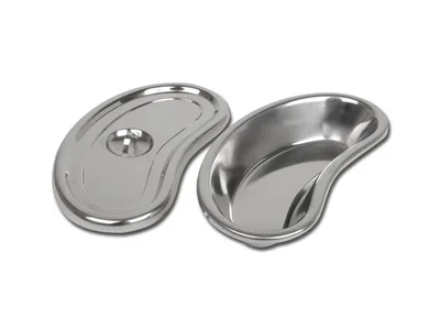 Tavă renală din oțel inoxidabil cu capac - 247x122x43 mm