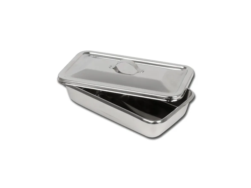 Tavă de instrumente din oțel inoxidabil cu capac - 223x126x45 mm