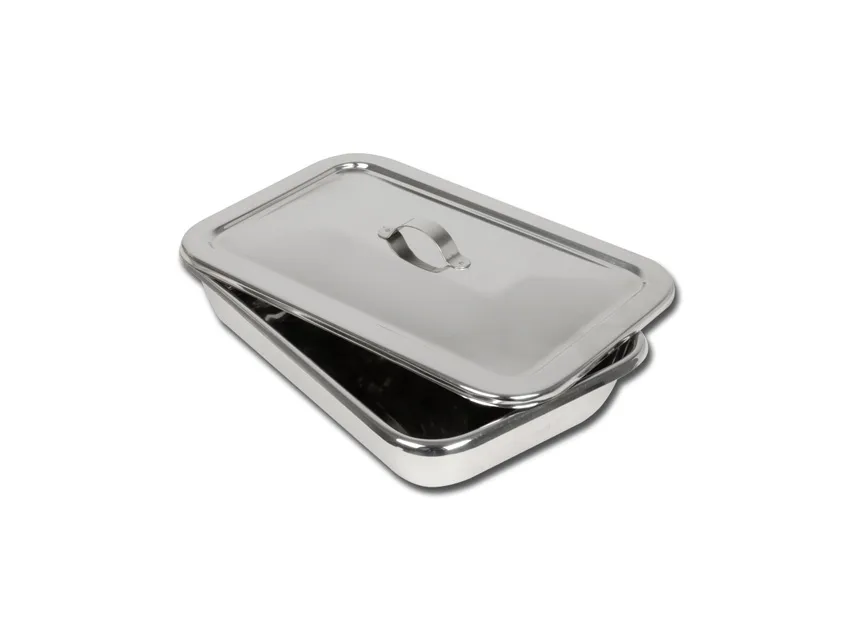 Tavă din oțel inoxidabil pentru instrumente cu capac - 264x172x47 mm