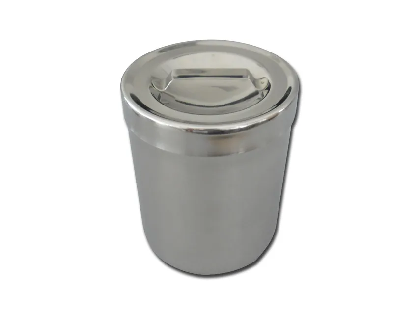 Recipient pentru pansamente din oțel inoxidabil 1 l cu capac - diam. 103x128 mm