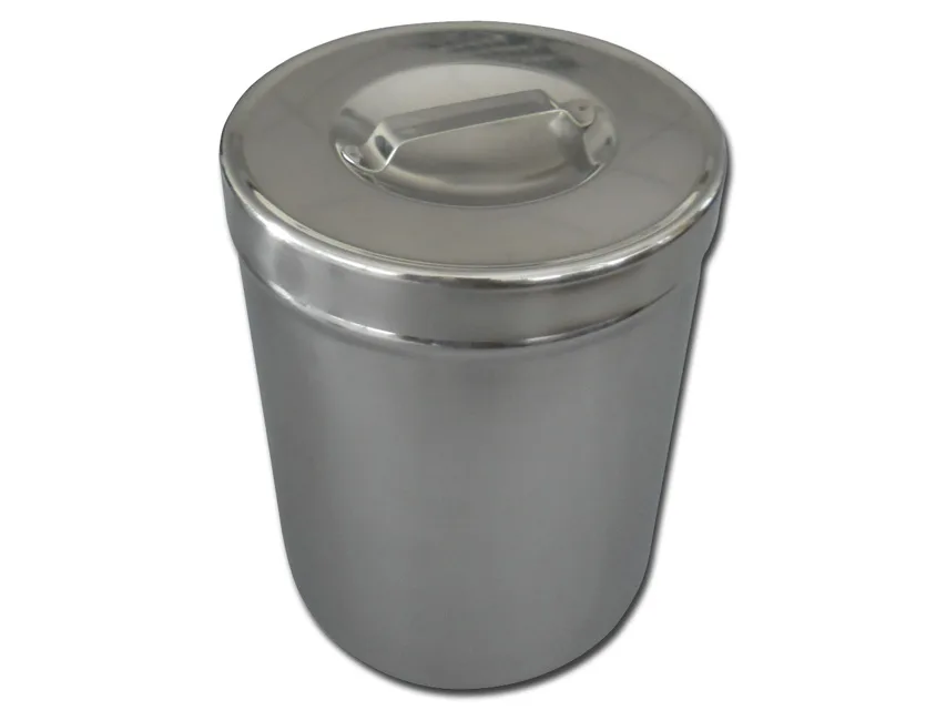 Borcan pentru pansamente din oțel inoxidabil 2 l cu capac - diam.127x162 mm