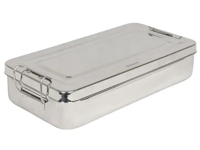 Cutie din oțel inoxidabil - 30x15x6 cm - cu mânere