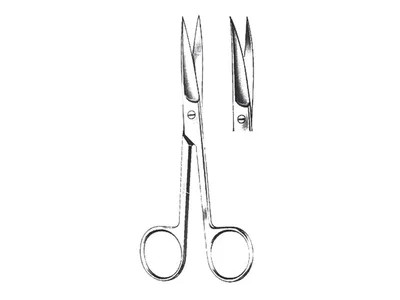 Foarfece curbe ascuțite/ascuțite - 18 cm