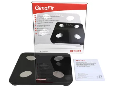 Cântar pentru greutate și grăsime corporală GIMAFIT cu GimaAPP și Bluetooth - negru