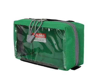 Geantă dreptunghiulară E1 cu fereastră și mâner - verde