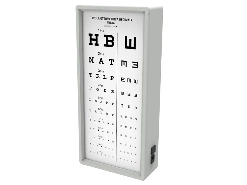 Tablă optometrică MIXED DECIMAL iluminată 3 m