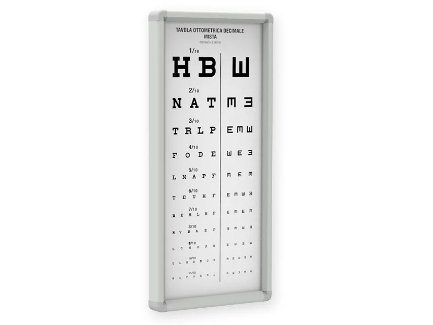 Tablă optometrică MIXED DECIMAL - 3 m - neecranată