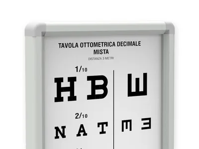 Tablă optometrică MIXED DECIMAL - 3 m - neecranată